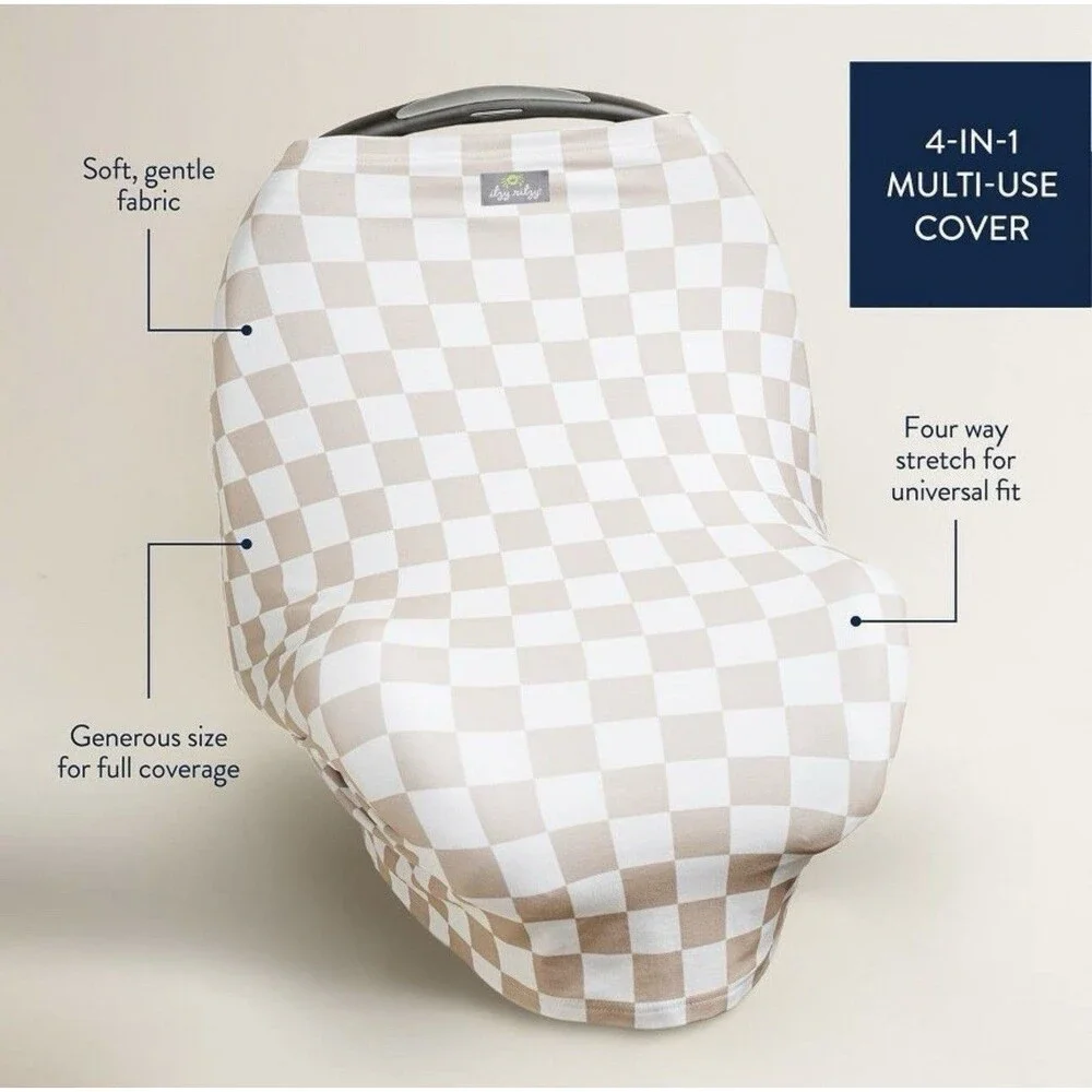 Itzy Ritzy Mom Boss 4-in-1 Nursing & Car Seat Cover Black/White